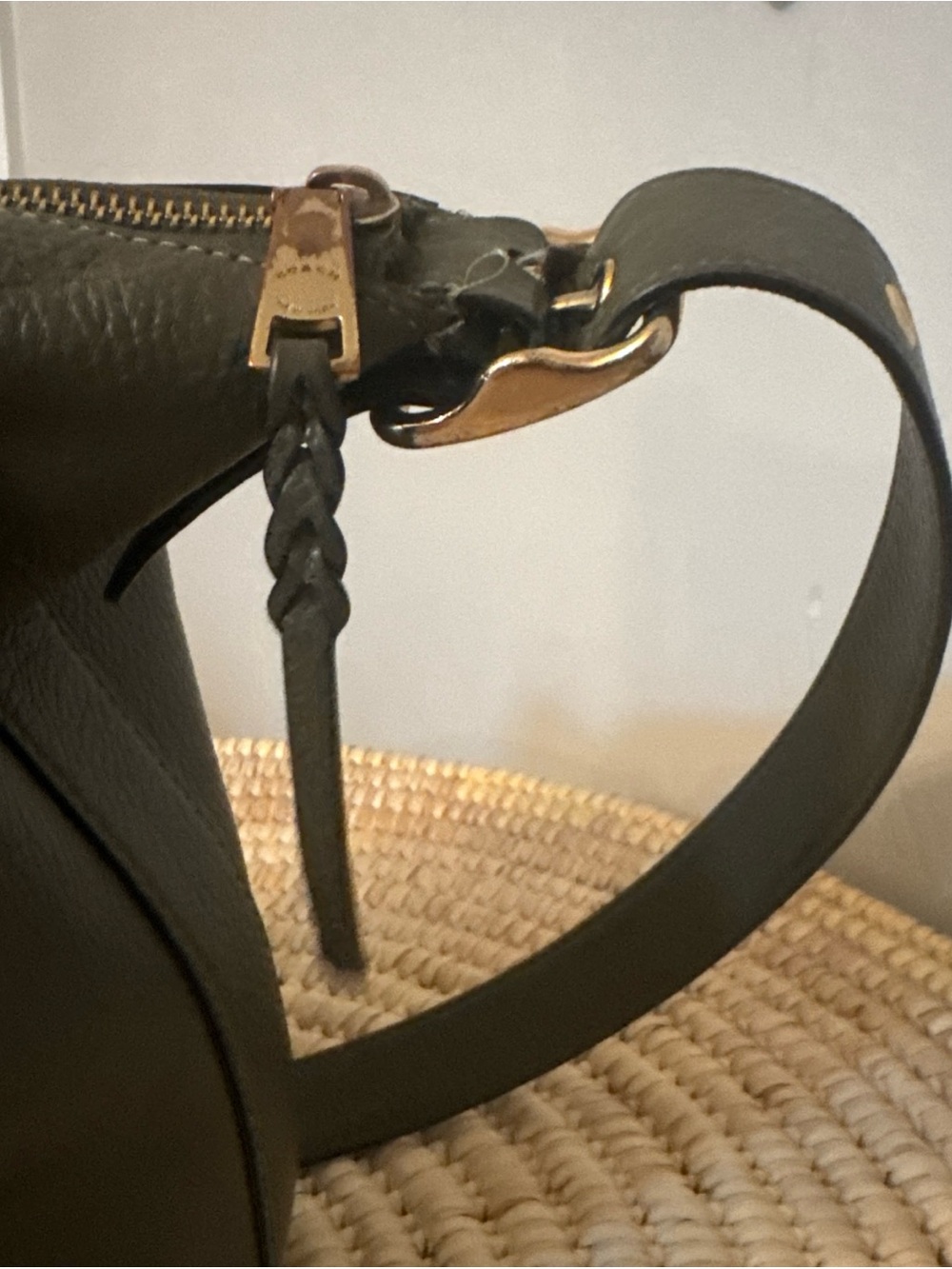 Coach Olive Green Pebbled Leather Crossbody with Gold Logo - Picture 7 of 11
